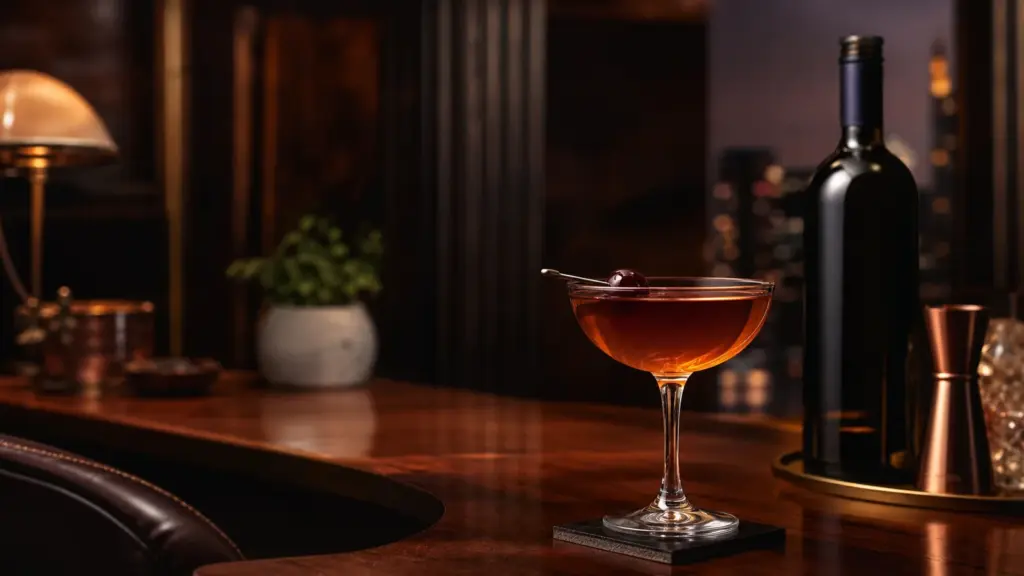 Manhattan Cocktail in einer gekühlten Coupette