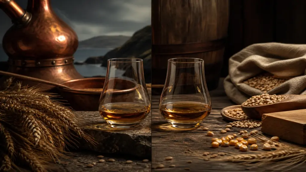 Titelbild: Whisky oder Whiskey? Woher das kleine e wirklich kommt – Zeit im Glas